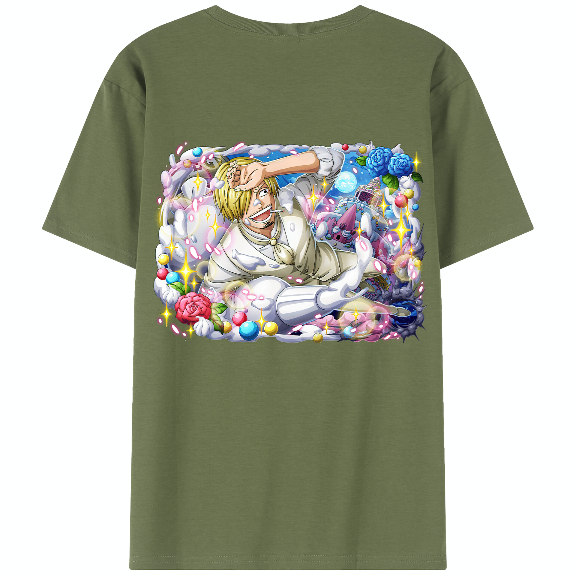 ワンピース サンジ ONE PIECE Sanji 綿100％半袖Tシャツ（背面プリント）